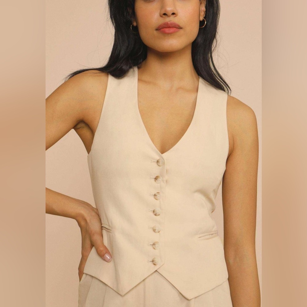 Rouje Paris Jacob Vest in Ecru Size 38 $205